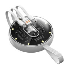 10,000mAh Cartoon Round Power Bank with Built-in 3 Cables RC-P152