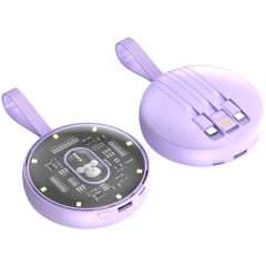 10,000mAh Cartoon Round Power Bank with Built-in 3 Cables RC-P152
