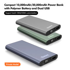 Compact 10000mAh/20000mAh Power Bank with Polymer Battery and Dual USB,RC-P156