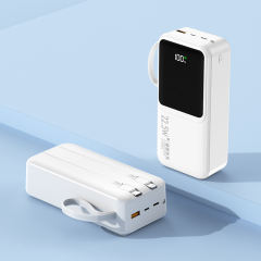 10,000/20,000/30,000mAh Power Bank with 22.5W/PD 20W Super Fast Charging and Built-in Dual Cables RC-PD66
