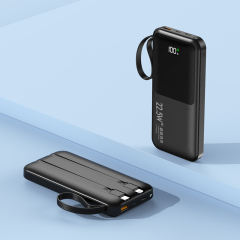 10,000/20,000/30,000mAh Power Bank with 22.5W/PD 20W Super Fast Charging and Built-in Dual Cables RC-PD66