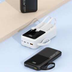 10,000/20,000/30,000mAh Power Bank with 22.5W/PD 20W Super Fast Charging and Built-in Dual Cables RC-PD66