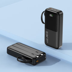 10,000/20,000/30,000mAh Power Bank with 22.5W/PD 20W Super Fast Charging and Built-in Dual Cables RC-PD66