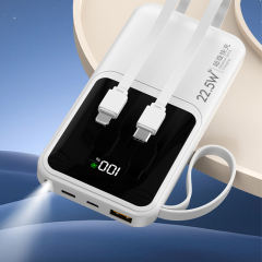 10,000/20,000/30,000mAh Power Bank with 22.5W/PD 20W Super Fast Charging and Built-in Dual Cables RC-PD66