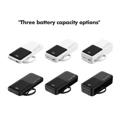 10,000/20,000/30,000mAh Power Bank with 22.5W/PD 20W Super Fast Charging and Built-in Dual Cables RC-PD66