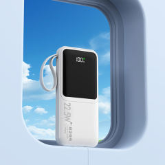 10,000/20,000/30,000mAh Power Bank with 22.5W/PD 20W Super Fast Charging and Built-in Dual Cables RC-PD66