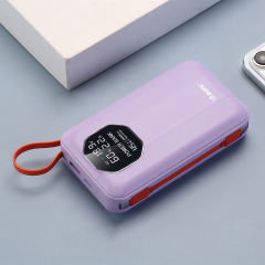 20,000mAh High-Capacity Power Bank with 45W Super Fast Charging, Built-in Two Cables,for Fast Laptop Charging RC-PD77