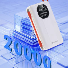 20,000mAh High-Capacity Power Bank with 45W Super Fast Charging, Built-in Two Cables,for Fast Laptop Charging RC-PD77