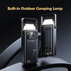 Ultimate 30,000mAh Power Bank with 22.5W Super Fast Charging, Outdoor Camping Lamp & Detachable Data Cables RC-PD71