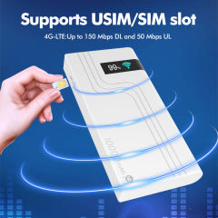 10,000mAh 4G LTE Pocket WiFi Power Bank with Built-in Cables, Portable Hotspot, Fast Charging, SIM Slot, Travel Router, OEM/ODM Available RC-MP80