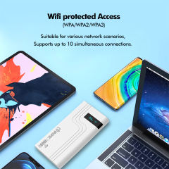 10,000mAh 4G LTE Pocket WiFi Power Bank with Built-in Cables, Portable Hotspot, Fast Charging, SIM Slot, Travel Router, OEM/ODM Available RC-MP80