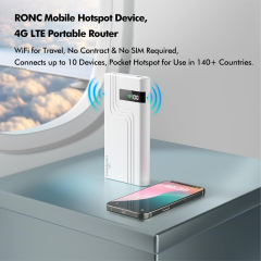 10,000mAh 4G LTE Pocket WiFi Power Bank with Built-in Cables, Portable Hotspot, Fast Charging, SIM Slot, Travel Router, OEM/ODM Available RC-MP80