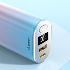 22.5W Super Fast Charging Mini Power Bank 10000mAh – Gradient Blue Pink Portable Charger, Customizable Fast & Standard Charging RC-P160