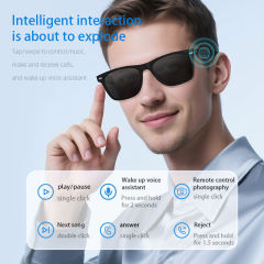 Smart AI Bluetooth 5.3 Glasses with Music, Voice Assistant & Real-Time Translation | Open-Ear Audio Sunglasses with Long Battery Life RC-SG001