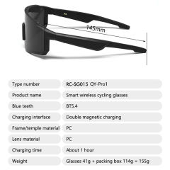 AI Smart Glasses – Bluetooth 5.4, Real-Time Translation, Remote Photo Capture, Voice Assistant, UV400 Outdoor Eyewear RC-SG002