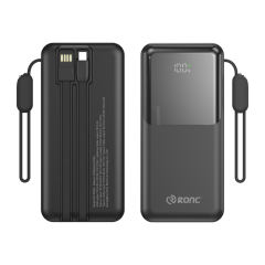 22.5W Super Fast Charging Power Bank with Built-in 3 Cables – Large Capacity 10000/20000/30000mAh, Braided Cable, OEM/ODM Supported RC-PD86