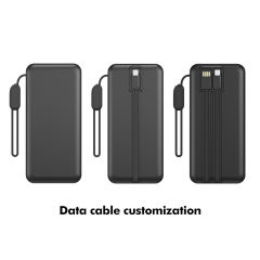 22.5W Super Fast Charging Power Bank with Built-in 3 Cables – Large Capacity 10000/20000/30000mAh, Braided Cable, OEM/ODM Supported RC-PD86