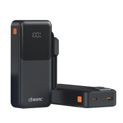 22.5W Super Fast Charging Power Bank with Built-in 3 Cables – Large Capacity 10000/20000/30000mAh, Braided Cable, OEM/ODM Supported RC-PD86