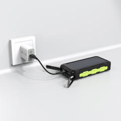 30000mAh Solar Power Bank with Wireless Charging, 3 Built-in Cables, Waterproof Outdoor Portable Charger for Camping, Hiking, Emergency Use,RC-SP011