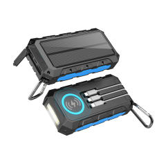 30000mAh Solar Power Bank with Wireless Charging, 3 Built-in Cables, Waterproof Outdoor Portable Charger for Camping, Hiking, Emergency Use,RC-SP011