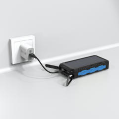30000mAh Solar Power Bank with Wireless Charging, 3 Built-in Cables, Waterproof Outdoor Portable Charger for Camping, Hiking, Emergency Use,RC-SP011