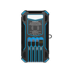 20000mAh Foldable Solar Power Bank with 22.5W PD Fast Charging, Wireless Charging, 4 Built-in Cables, Outdoor Light & Waterproof Design for Camping & Emergency,RC-SP014