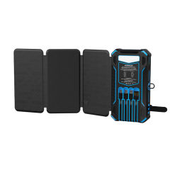 20000mAh Foldable Solar Power Bank with 22.5W PD Fast Charging, Wireless Charging, 4 Built-in Cables, Outdoor Light & Waterproof Design for Camping & Emergency,RC-SP014