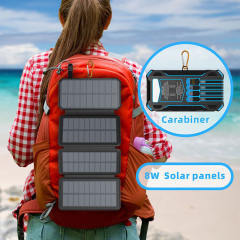 20000mAh Foldable Solar Power Bank with 22.5W PD Fast Charging, Wireless Charging, 4 Built-in Cables, Outdoor Light & Waterproof Design for Camping & Emergency,RC-SP014