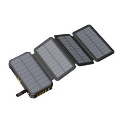 20000mAh Foldable Solar Power Bank with 22.5W PD Fast Charging, Wireless Charging, 4 Built-in Cables, Outdoor Light & Waterproof Design for Camping & Emergency,RC-SP014