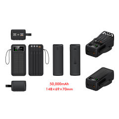 60000mAh Solar Power Bank with Built-in 4 Cables, 7 Outputs & 3 Inputs | Fast Charging Portable Charger for Phones & Tablets RC-SP016