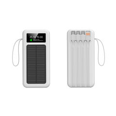 60000mAh Solar Power Bank with Built-in 4 Cables, 7 Outputs & 3 Inputs | Fast Charging Portable Charger for Phones & Tablets RC-SP016