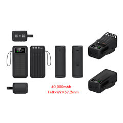 60000mAh Solar Power Bank with Built-in 4 Cables, 7 Outputs & 3 Inputs | Fast Charging Portable Charger for Phones & Tablets RC-SP016