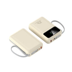 20000mAh Mini Power Bank 22.5W Super Fast Charging, Dual Woven Cables, Graphene Cooling, AI Temperature Control, Portable PD20W Charger for iPhone & Android,RC-PD89