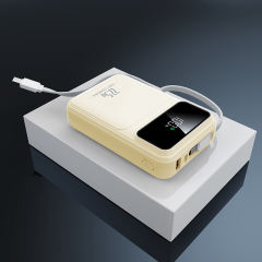 20000mAh Mini Power Bank 22.5W Super Fast Charging, Dual Woven Cables, Graphene Cooling, AI Temperature Control, Portable PD20W Charger for iPhone & Android,RC-PD89
