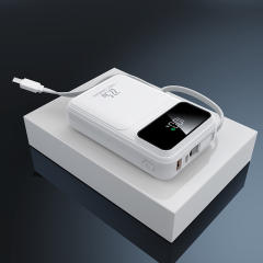 20000mAh Mini Power Bank 22.5W Super Fast Charging, Dual Woven Cables, Graphene Cooling, AI Temperature Control, Portable PD20W Charger for iPhone & Android,RC-PD89