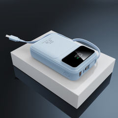 20000mAh Mini Power Bank 22.5W Super Fast Charging, Dual Woven Cables, Graphene Cooling, AI Temperature Control, Portable PD20W Charger for iPhone & Android,RC-PD89