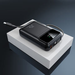20000mAh Mini Power Bank 22.5W Super Fast Charging, Dual Woven Cables, Graphene Cooling, AI Temperature Control, Portable PD20W Charger for iPhone & Android,RC-PD89