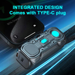 Mech-Style 5000mAh Mini Power Bank with 22.5W Fast Charging | Built-in Foldable Type-C Plug & LED Power Display | Portable Charger with Hidden Kickstand,RC-PD91
