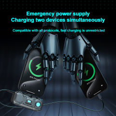 Mech-Style 5000mAh Mini Power Bank with 22.5W Fast Charging | Built-in Foldable Type-C Plug & LED Power Display | Portable Charger with Hidden Kickstand,RC-PD91