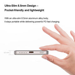 3-in-1 Magnetic Wireless Power Bank 5000mAh / 10000mAh | Ultra-Slim 8.5mm | PD 20W Fast Charging | Low-Temperature Safe Charging | Foldable 360° Stand,RC-WP040