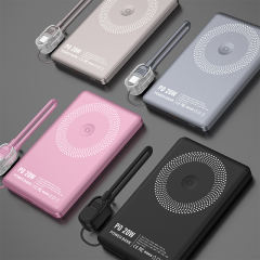 3-in-1 Magnetic Wireless Power Bank 5000mAh / 10000mAh | Ultra-Slim 8.5mm | PD 20W Fast Charging | Low-Temperature Safe Charging | Foldable 360° Stand,RC-WP040