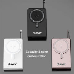 Foldable Magnetic Wireless Power Bank 10000mAh, 15W MagSafe Charger, PD 20W Fast Charging, Built-in Cable, Low-Temperature Design, Aluminum Alloy Body RC-WP042
