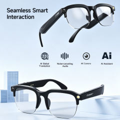 AI Smart Translation Glasses with HD Camera, Photo & Video Recording, Bluetooth Music Calling Eyewear, 2MP Wearable Camera Glasses for Outdoor & Travel RC-SG026
