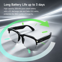 AI Smart Translation Glasses with HD Camera, Photo & Video Recording, Bluetooth Music Calling Eyewear, 2MP Wearable Camera Glasses for Outdoor & Travel RC-SG026