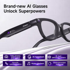 4K Camera AI Smart Glasses, Photo & Video Recording, Bluetooth Music Calling Eyewear, 13MP Wearable Camera Glasses for Outdoor & Travel RC-SG031