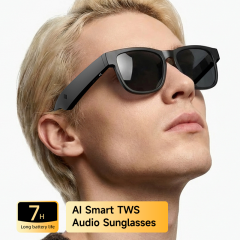 AI Smart TWS Audio Sunglasses, Bluetooth Music & Calling, AI Translation, Photochromic Blue Light Blocking Lenses, IPX4 Waterproof RC-SG029