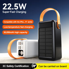 50000mAh High-Capacity Solar Power Bank 50000mAh 22.5W Fast Charging Station RC-PD98