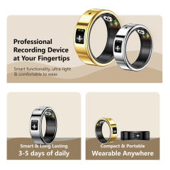 RONC AI Smart Recording Health Ring,Transcription & AI Summary,Heart Rate & Sleep Monitor RC-SR006