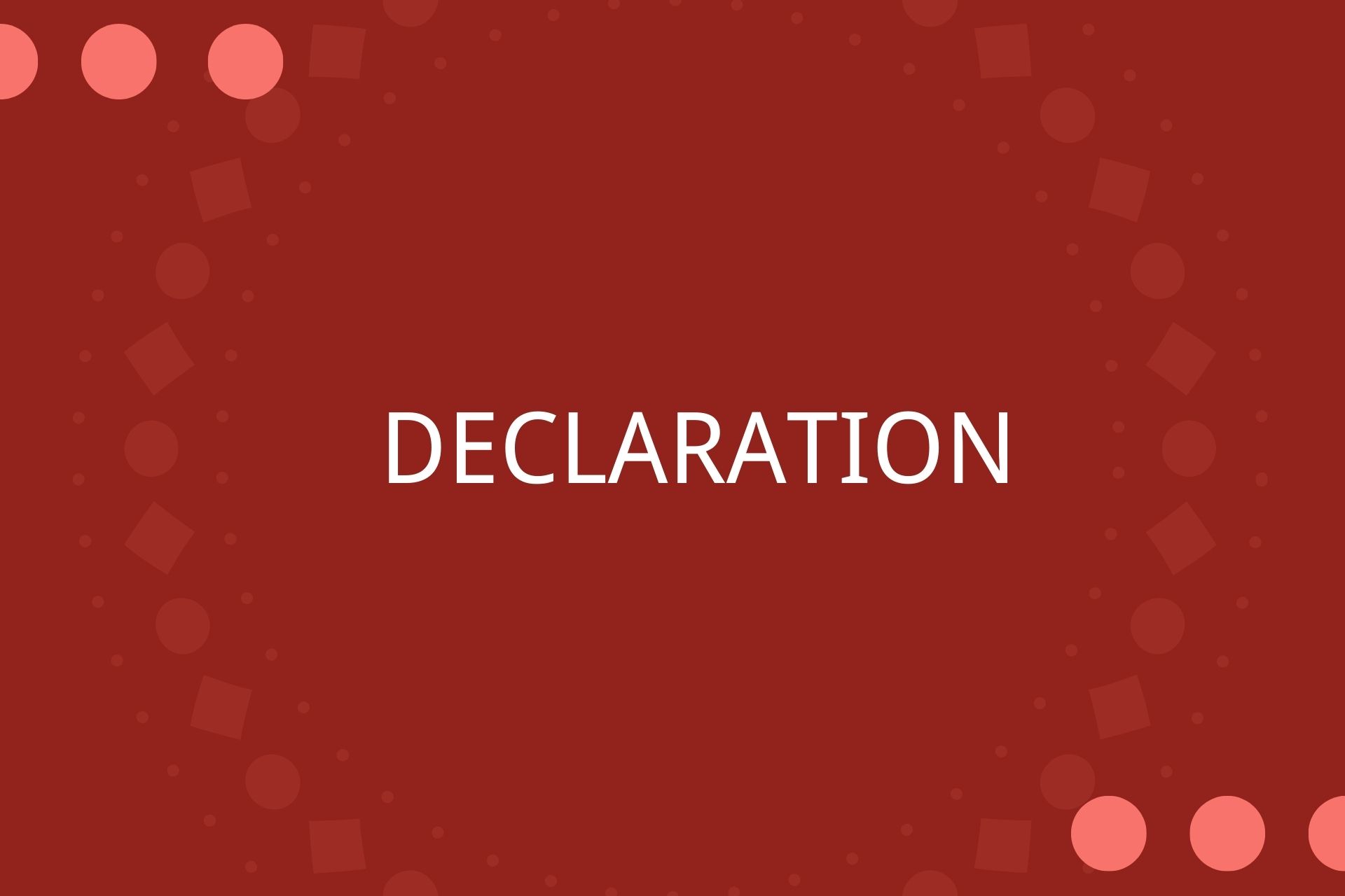 Declaration