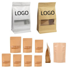 Kraft Paper Bag W/ Window(3 15/16" W x 7 7/8" H x 2 3/8" G)